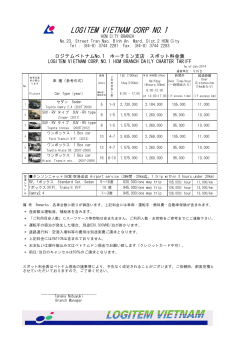 LV1 スポット料金表 2014