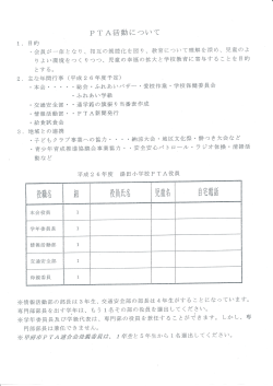 P TA活勤にっいて ー- 目的 ~ 会員が一体となり、 相互の親睦化を図り