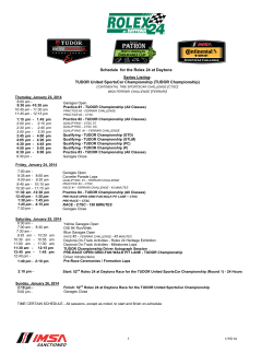 2014 Daytona 24H Schedule and SR 011514