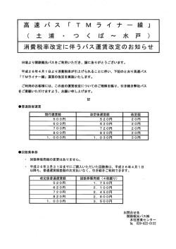高速バス 「T M ラ イ ナー線」 (土 浦 ー っ く ば ~ 水 戸)
