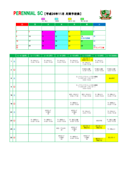 ペレニアルSC11月の予定