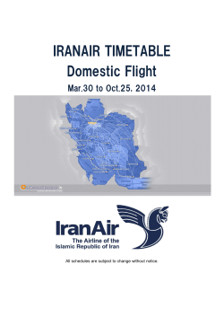 IRANAIR TIMETABLE Domestic Flight