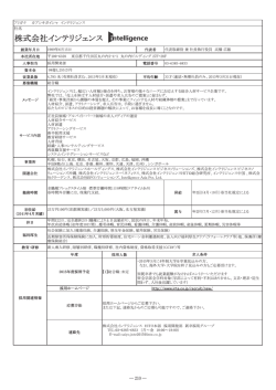 株式会社インテリジェンス 偶te=igence