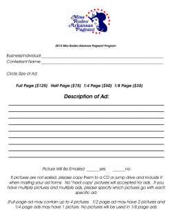 2015 program form - Miss Rodeo Arkansas