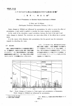 三ケ日 VL$-:. ける埋込式体積歪言十に対する降雨の影響.