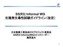 S5(R3) Informal WG 生殖発生毒性試験