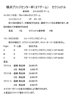 横浜ブリッジセンター杯（27チーム） セクショナル