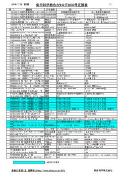 柴田科学総合カタログ2600号正誤表