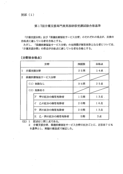H26ケアマネ試験合格基準(PDF)