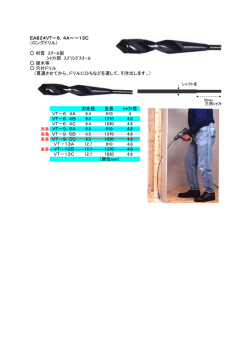 EA824VT－6．4A～－13C （ロングドリル） 材質 ｽﾁｰﾙ製 ｼｬﾌﾄ部 ｽﾌ