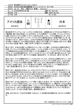 アメリカ選抜 日本 - 公益財団法人日本バスケットボール協会