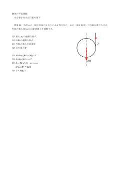 剛体の平面運動 糸を巻き付けた円板の落下 質量 M，半径 a の一様な円