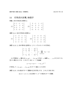 11 行列式の計算/余因子