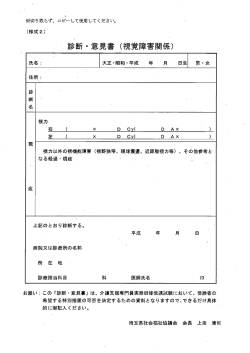 診断=意見書 (視覚障害関係)