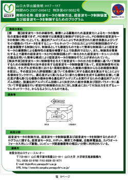 山口大学出願発明：H17－117 特開WO-2007