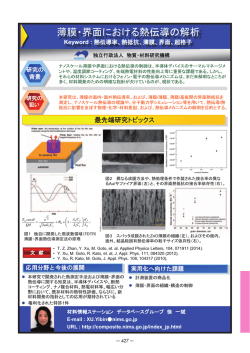 薄膜䞉界面における熱伝導の解析