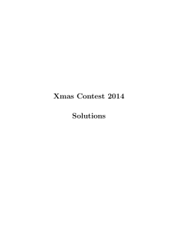 Xmas Contest 2014 Solutions
