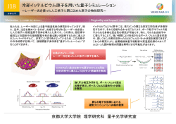 J18 冷却イッテルビウム原子を用いた量子シミュレーション 京都大学