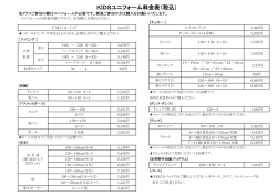 ユニフォーム料金について