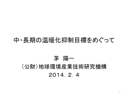 中期・長期の温暖化抑制目標をめぐって
