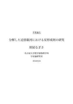 分解した近傍銀河における星形成則の研究 照屋なぎさ