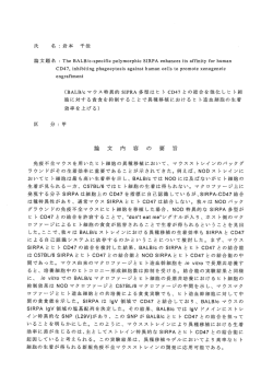 論文題名 二 The BALB/C-specific p。ーym。rphic SーRPA enhances