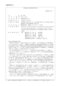 別紙様式第2号 学位論文及び審査結果の要旨 横浜国立大学 氏 名 韓