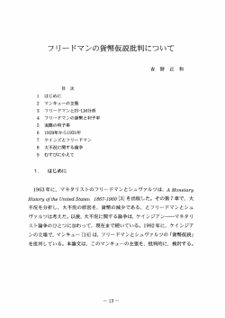 フリードマンの貨幣仮説批判について