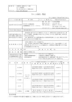 リコール届出一覧表