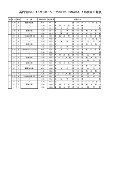 高円宮杯U−18サッカーリーグ2015 OSAKA 1部試合日程表