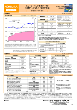 月次レポート - 野村アセットマネジメント
