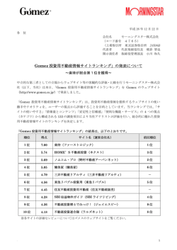 Gomez z 投資用不 不動産情報 報サイトラ ンキング