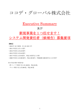 募集要項PDF - ココデ・グローバル株式会社