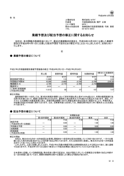 業績予想及び配当予想の修正に関するお知らせ