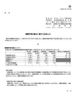 業績予想の修正に関するお知らせ(PDF:132KB)