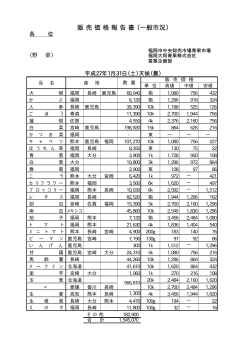 販 売 価 格 報 告 書 （一般市況）