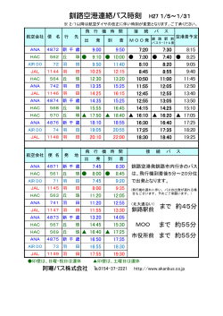 釧路空港連絡バス時刻 H27 1/5～1/31