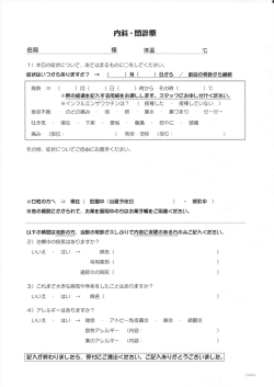 内科問診票