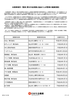 全喪事業所一覧表（厚生年金保険と協会けんぽ管掌の