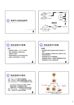 配偶子の超低温保存 超低温保存の意義 超低温保存の意義 超低温保存