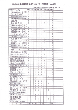 平成25年度リーグ戦成績(pdf)