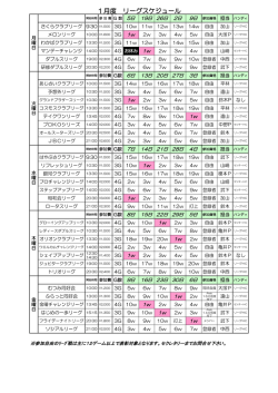 1月度 リーグスケジュール
