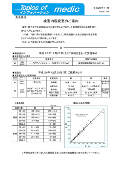 検査内容変更のご案内