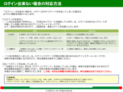 ログイン出来ない場合の対応方法