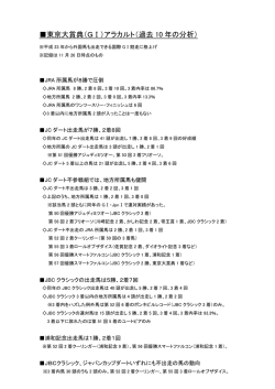 東京大賞典（GⅠ）アラカルト（過去 10 年の分析）