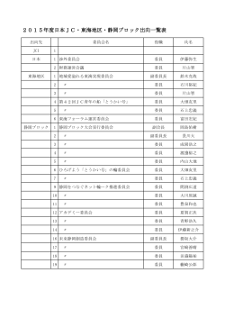 2015年度日本JC・東海地区・静岡ブロック出向一覧表