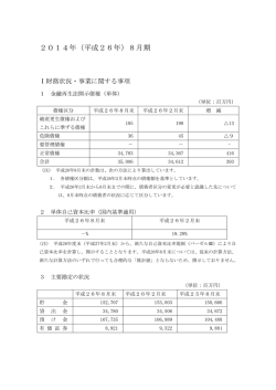 2014年（平成26年）8月期