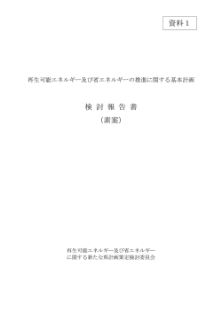 検 討 報 告 書 （素案） 資料1
