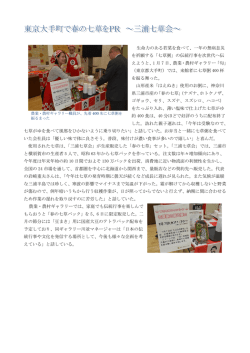 東京大手町で春の七草をPR（ﾆｭｰｽ一覧）