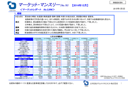 マーケット・マンスリー（No.76） 【2014年11月】